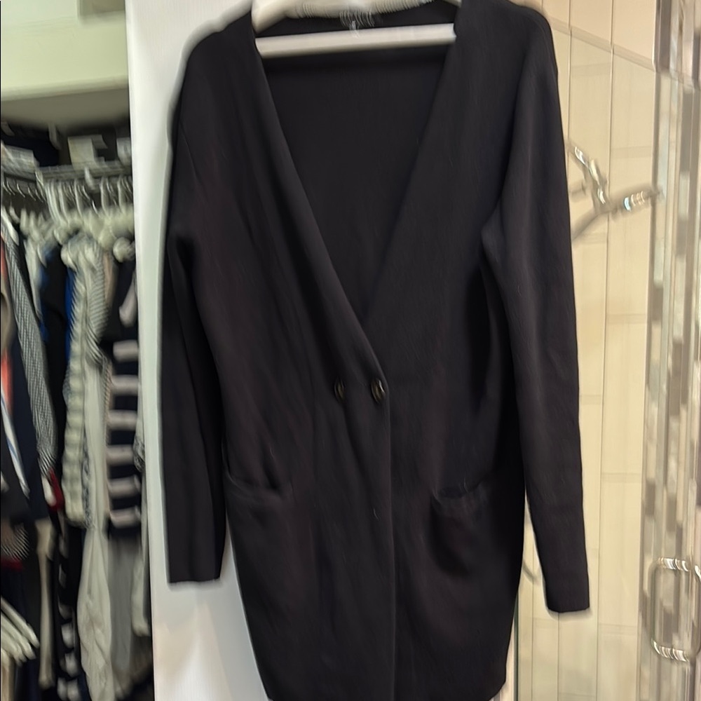 Women's Black Cardigan Coat